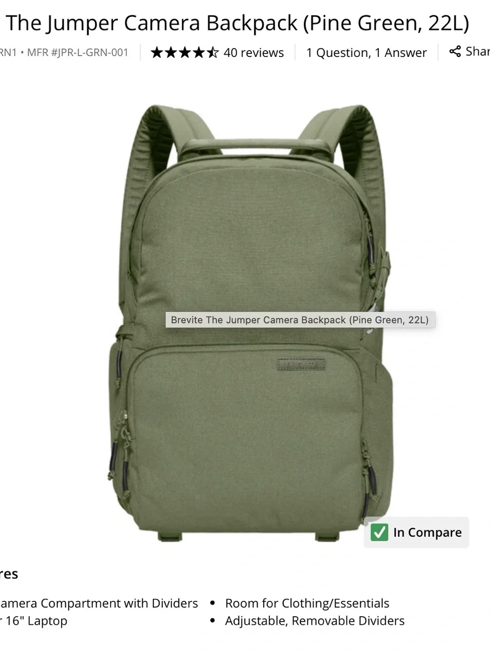 Brevité The Jumper camera backpack 22L waterproof